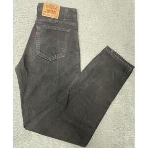 Vintage Levis 550 Mens 34x34 Black Denim Relax Tapered Jeans Red Tab Made In USA